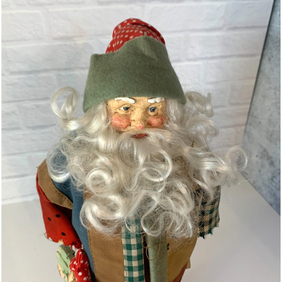 Santa Claus Figurine Artisan Christmas Mixed Media Figure Rare 11 Inch - Picture 1 of 5